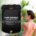 Black Outdoor Gadgets 40L Camping Pvc Shower Bag Solar Heated Water Pipe Portable For Outdoor Hiking   